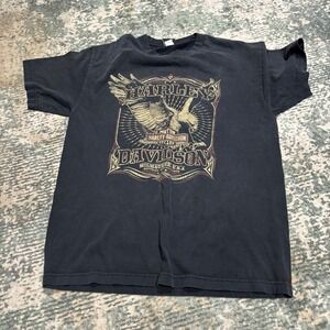 Harley Davidson T Shirt Men's Black Large 2013 Tifton, Georgia Double Sided